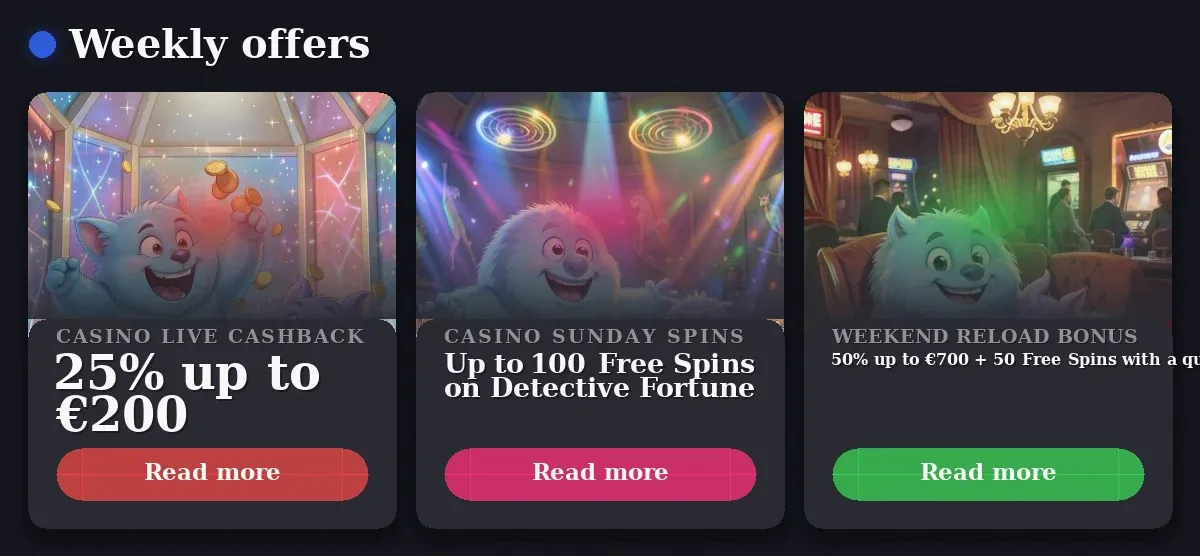 MrPacho Slots Casino: 25% €200, Up to 100 Free Spins on Detective Fortune, 50% up to €700 + 50 Free Spins with a qualifying deposit Friday to Sunday